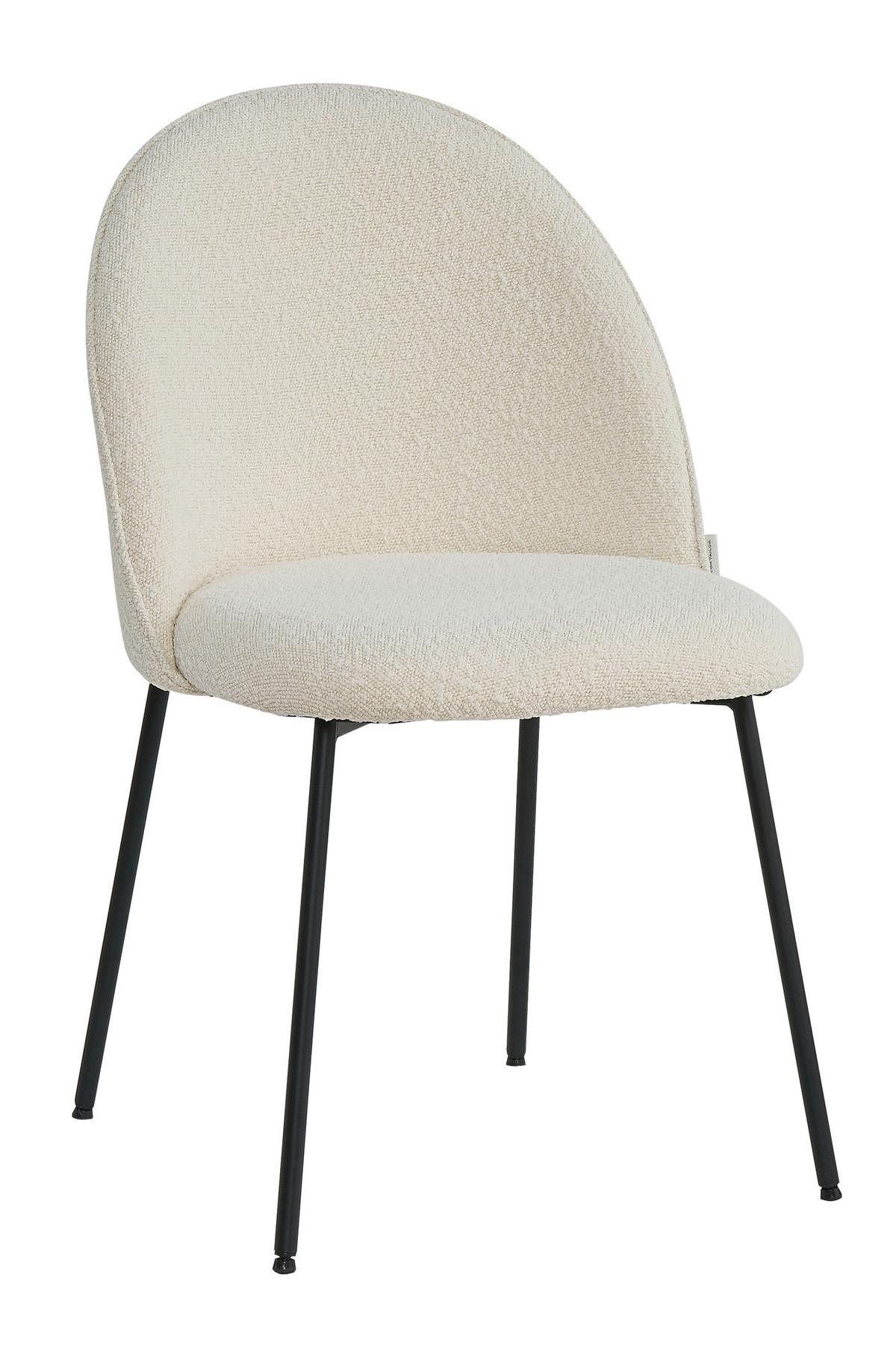 STUHL-SET Schwarz/Beige 2-teilig - Beige/Schwarz, MODERN, Textil/Metall (49,5/84/47,5cm) - MID.YOU