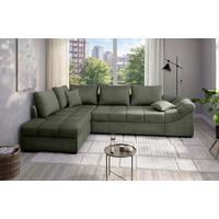 Eckschlafsofa Alvito Dunkelgrün S: 202x298cm - Dunkelgrün/Schwarz, MODERN, Textil (202/298cm) - MID.YOU