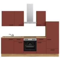 Küchenleerblock Easytouch Low-Line, L6 Rechts - Eichefarben/Rot, MODERN, Holzwerkstoff (270cm) - Nobilia