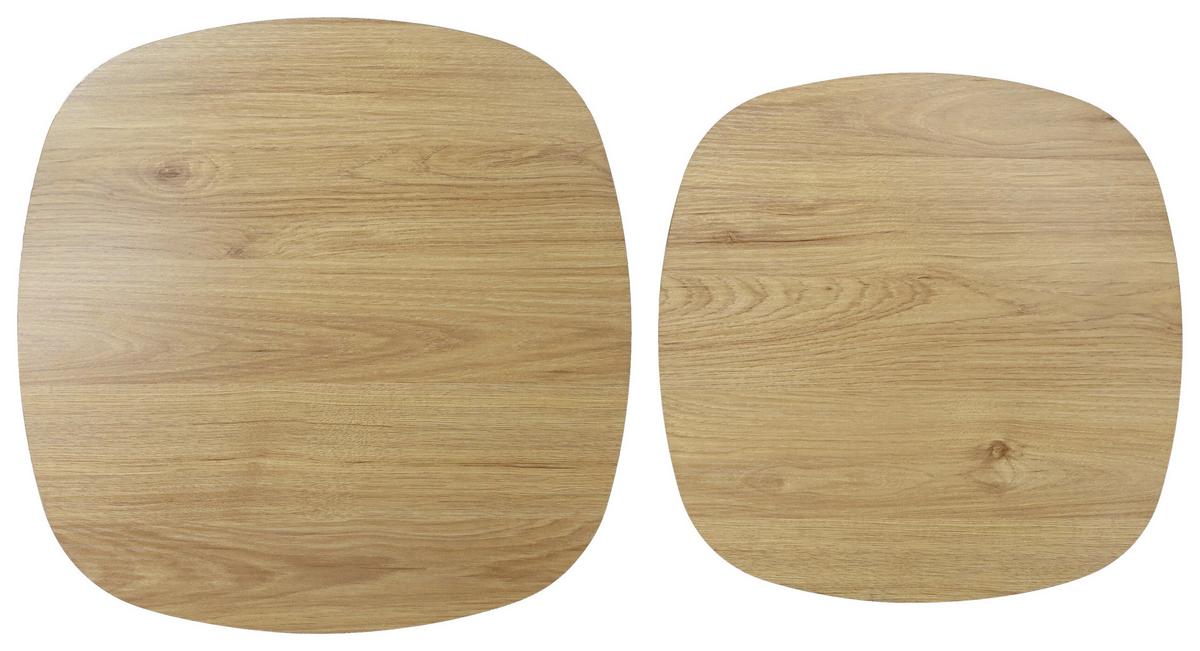 PRÍRUČNÝ STOLÍK KATJA - čierna/prírodná farba, Modern, kompozitné drevo (46/40/46/40/45/40cm) - Based