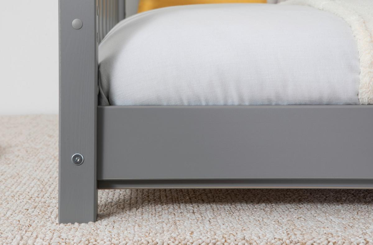 Bodenbett 90/200 Cm In Hellgrau Und Zusatzbett - Hellgrau/Naturfarben, MODERN, Holz (90/200cm) - MID.YOU