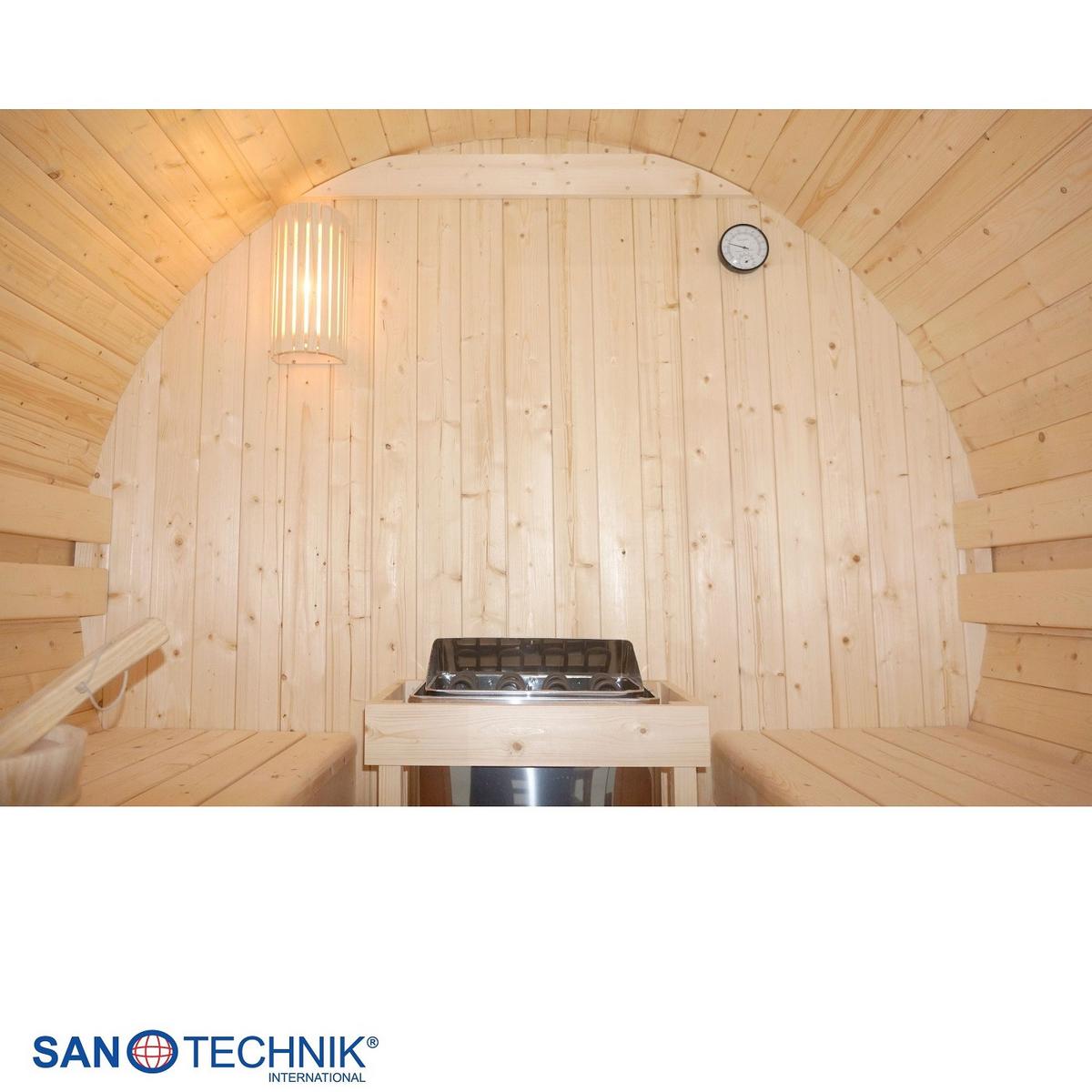 SAUNAFASS Tromsö Fichtefarben B: 180 cm - Fichtefarben, KONVENTIONELL, Glas/Holz (189/180/191,5cm) - Sanotechnik