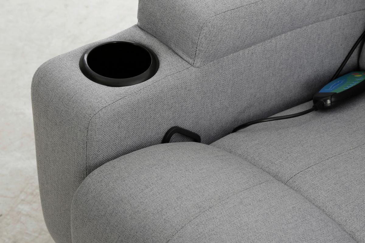 Massagesessel Bob - Schwarz/Grau, MODERN, Textil (86/110/96cm) - P & B