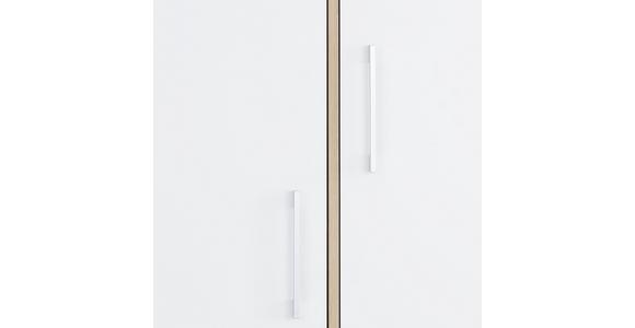 Kleiderschrank mit Fächern 147cm Box, Weiß/Eiche Dekor - Eichefarben/Weiß, MODERN, Holzwerkstoff (147/205/55cm) - Ondega