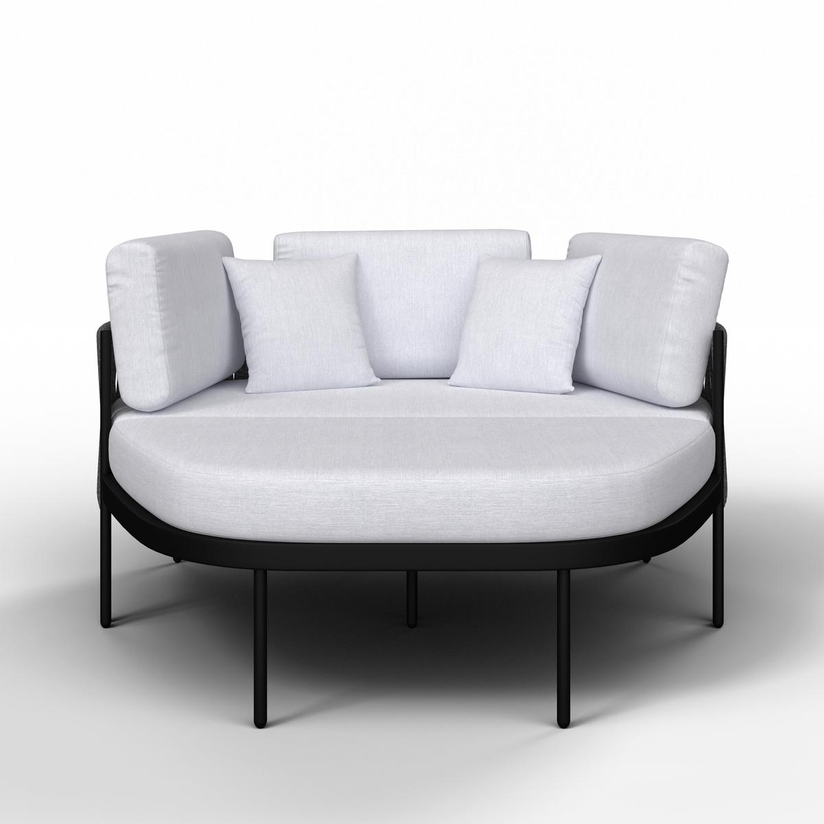 Relaxační ostrůvek LUCIEN - černá/světle šedá, Moderní, kov/textil (150/64/76cm) - Bessagi Garden