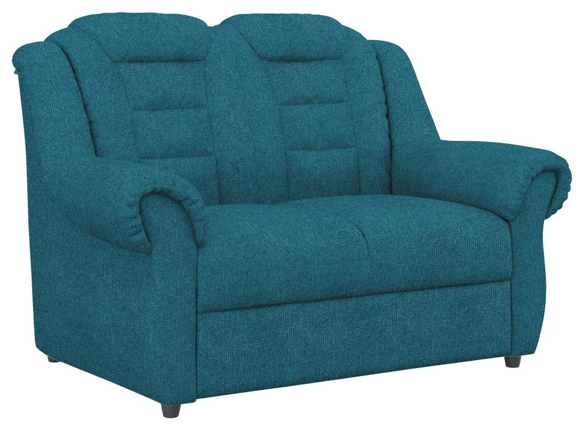 2-Sitzer-Sofa Boston Blau Chenille - Blau/Schwarz, KONVENTIONELL, Textil (145/102/101cm) - Livetastic