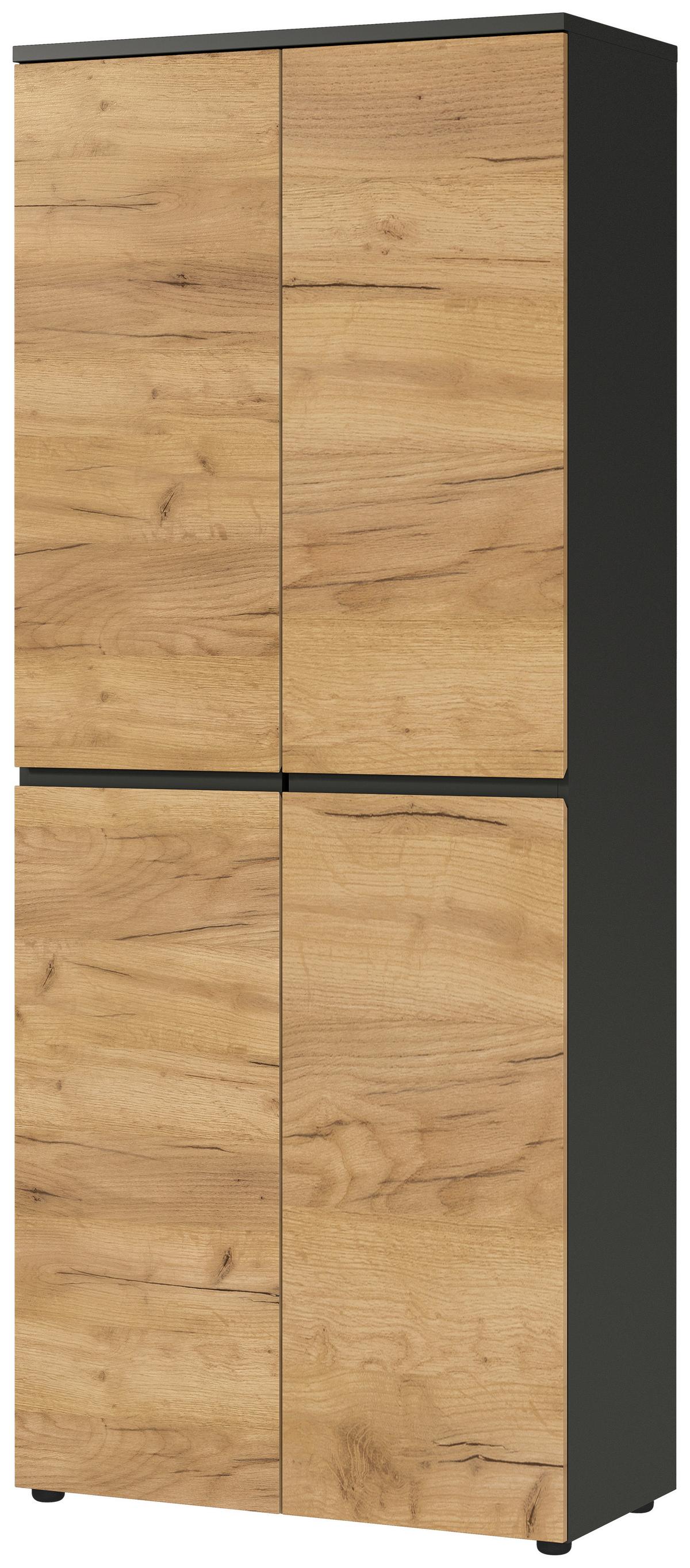 Aktenschrank Lissabon Eichefarben/Graphit B: 80 cm - Eichefarben/Graphitfarben, MODERN, Holzwerkstoff (80/197/40cm) - Germania