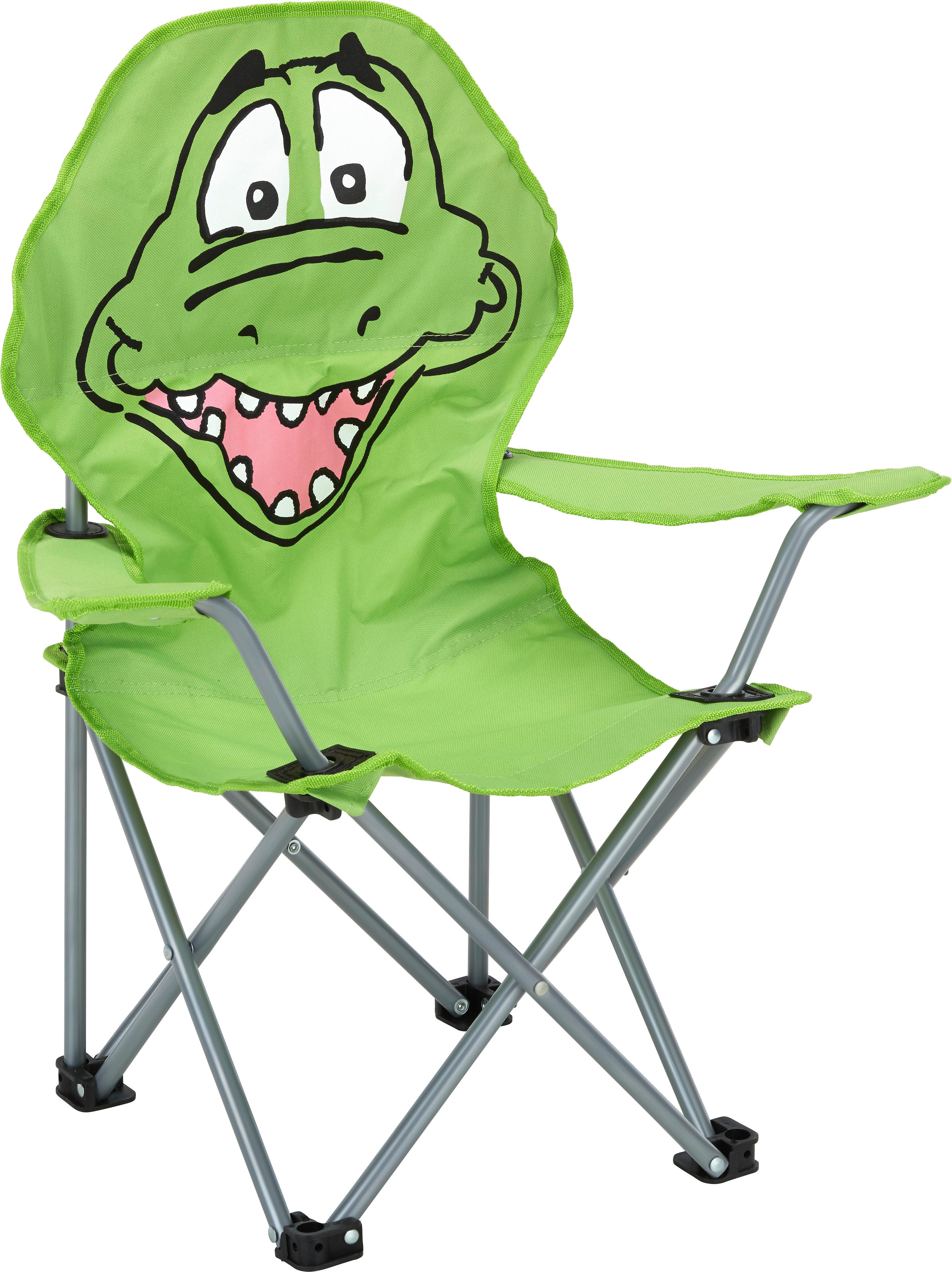 Kindersessel Linda Grün Krokodil Stahl/textil Klappbar - Grün, KONVENTIONELL, Textil (59/65/33cm) - BUNINO