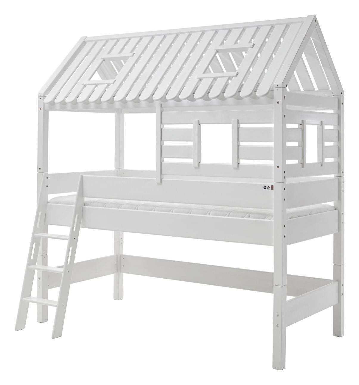 Spielbett Kim 90x200cm Buche Massiv - Weiß, Design, Holz (90/200cm)