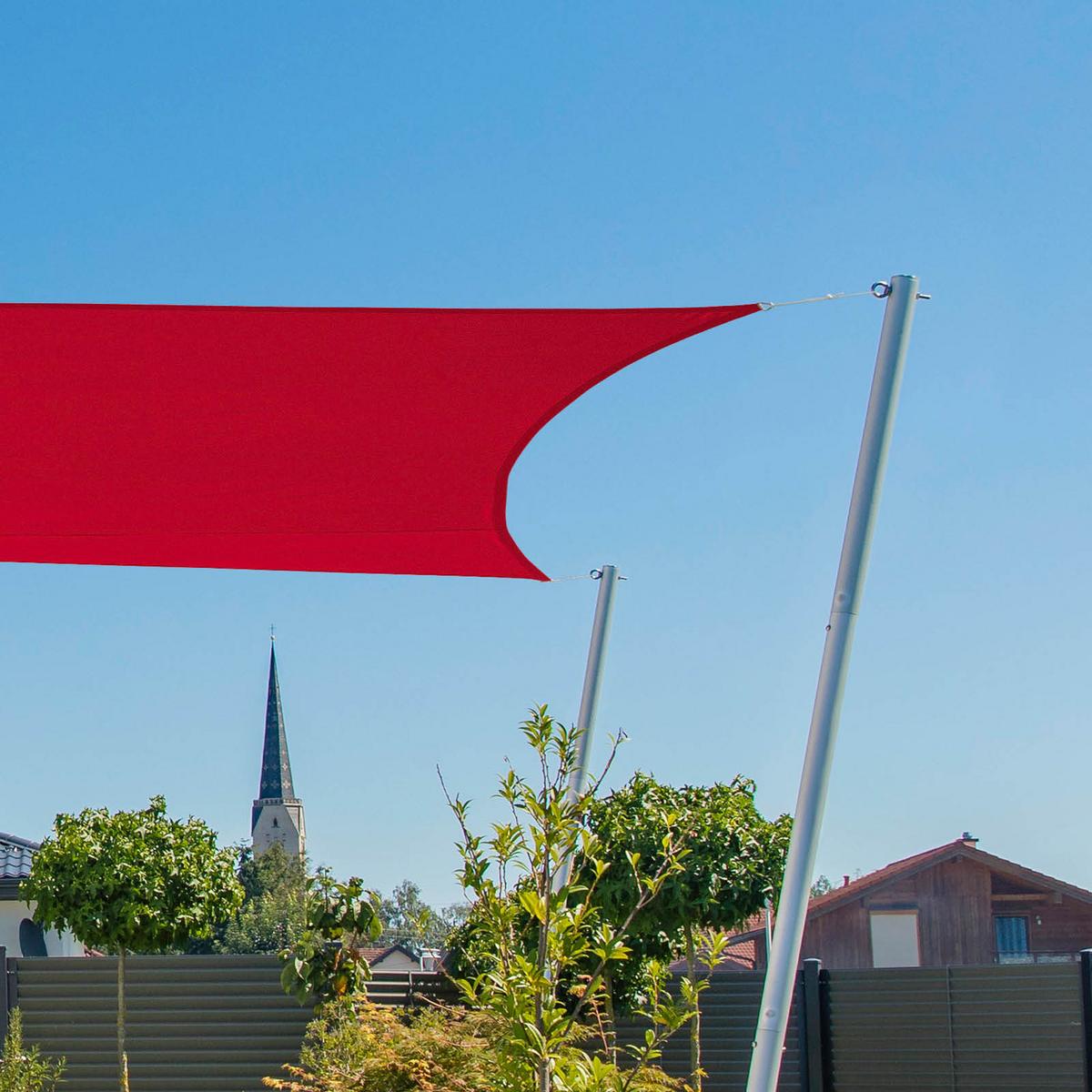 Sonnensegel Rechteck 4x5 - Dunkelrot, Basics (400/500cm)