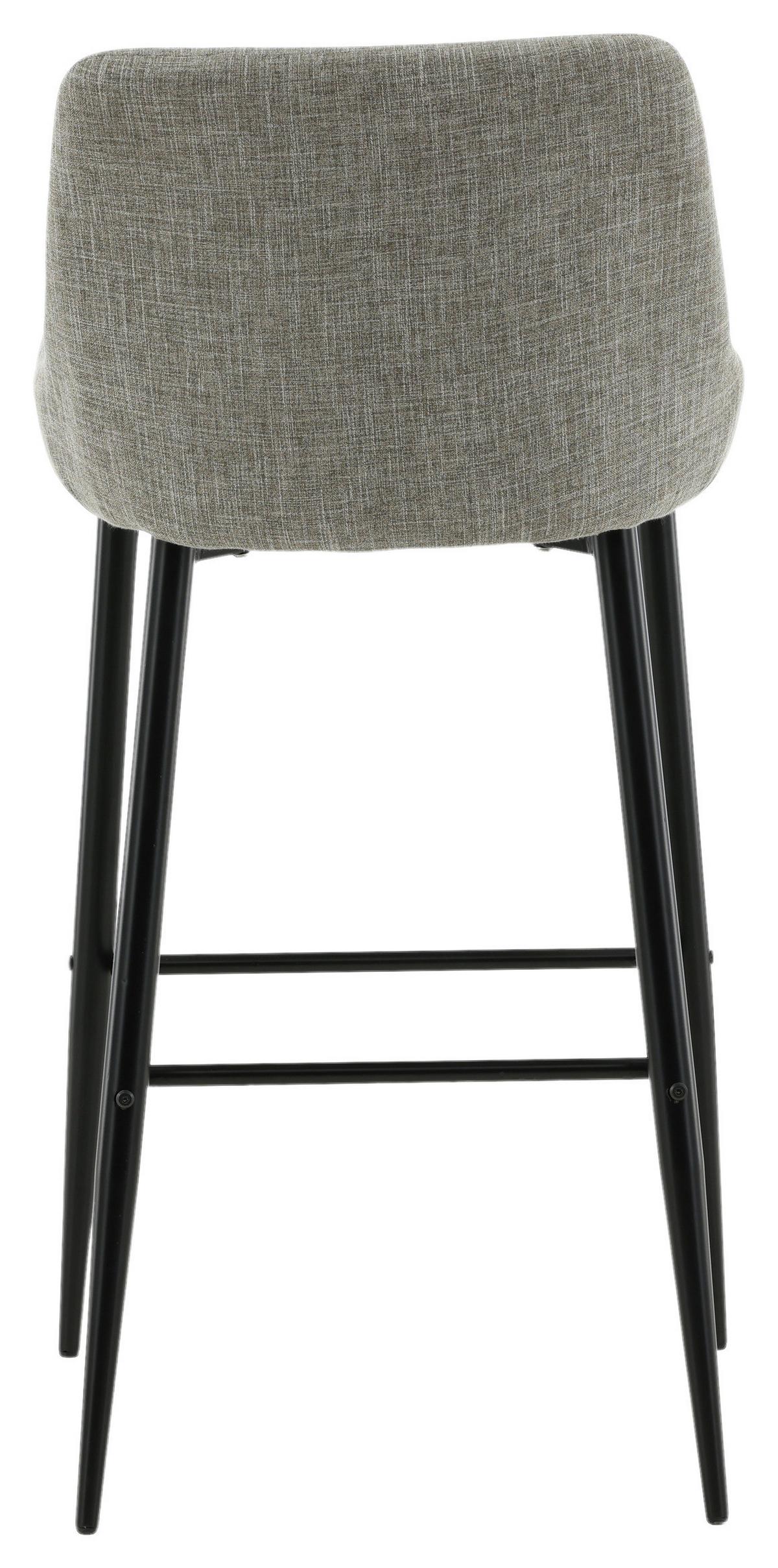 Barhocker-set Plaza Schwarz/beige B: 48 Cm - Beige/Schwarz, Design, Textil/Metall (48/105/57cm) - Livetastic