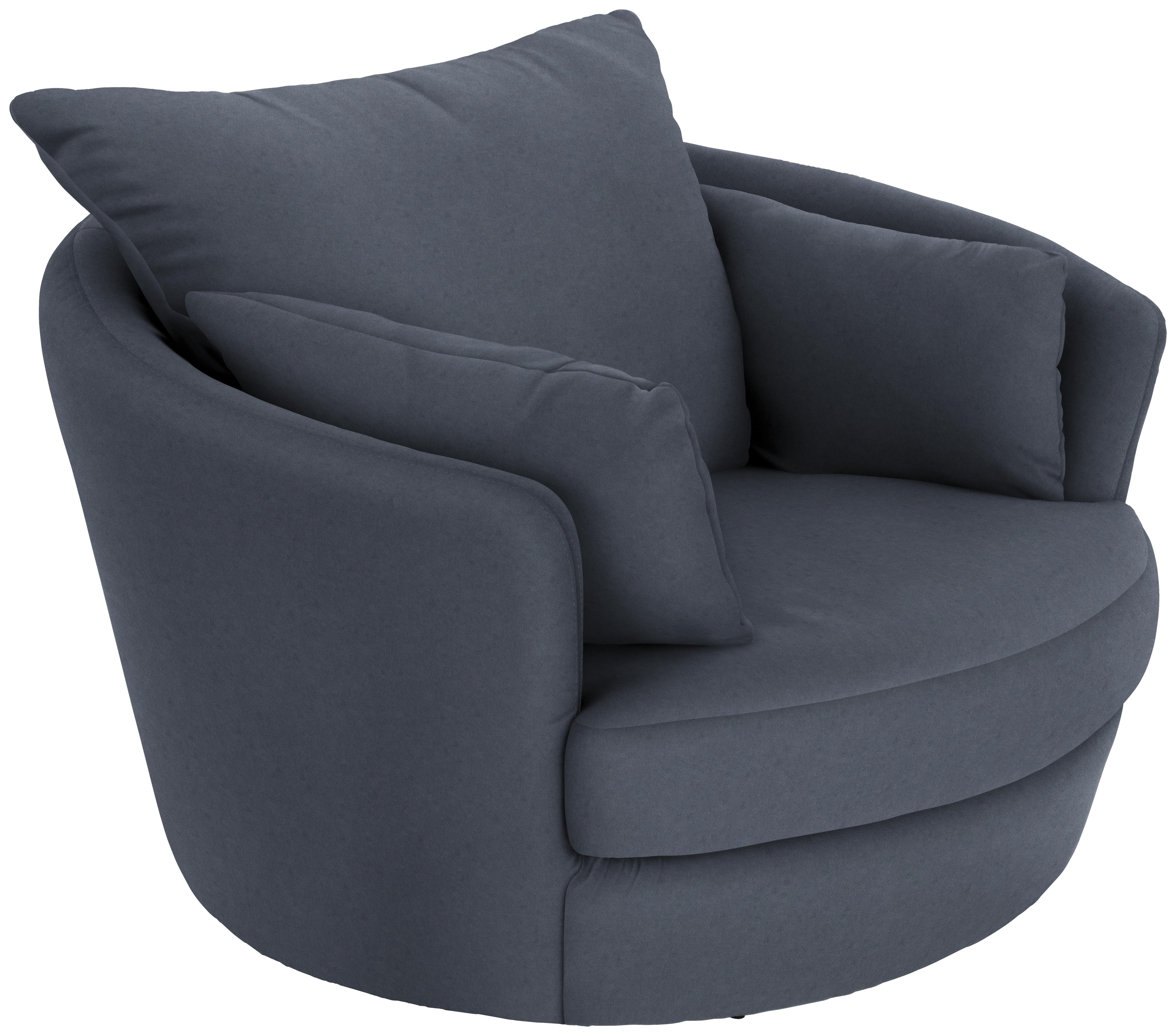 Sessel Ancona B: 124 cm Anthrazit - Anthrazit, MODERN, Textil (124/88/112cm) - Luca Bessoni