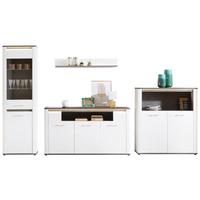 Wohnkombination Modern 4 Tlg. Mit Led Alassio 4, Weiß/matera - MODERN (327/200/40,5cm) - Luca Bessoni