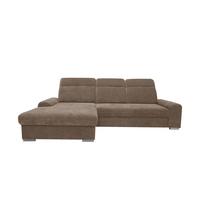 Rohová sedačka MALAGA, ľavá, hnedá ženilka - hnedá/chrómová, Konventionell, kov/drevo (203/286cm) - Ondega