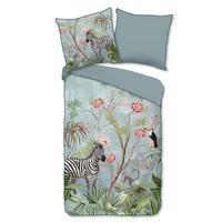 Wendebettwäsche Yasmin Blau Türkis 155x220 cm - Türkis/Blau, Natur, Textil (155/220cm)