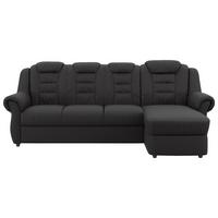 Ecksofa Boston Schwarz Lederlook - Schwarz, KONVENTIONELL, Textil (262/165cm) - Livetastic