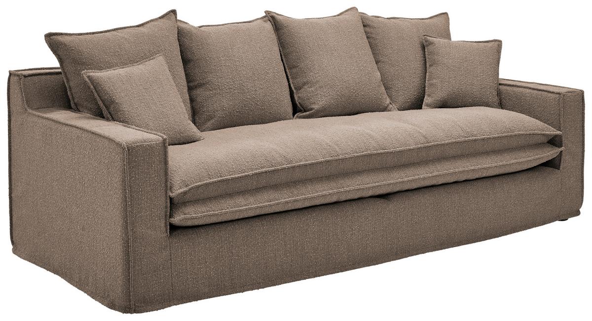 3-Sitzer-Sofa Aurora - Schwarz/Braun, Trend, Textil (227/92/105cm) - Livetastic
