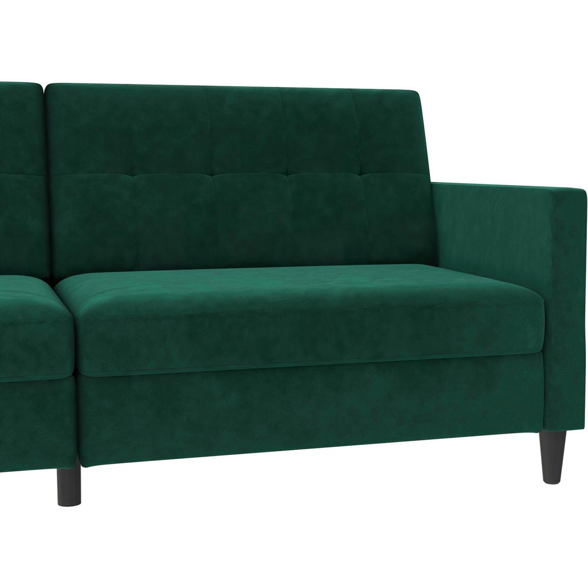 Schlafsofa Hannover Dunkelgrün, mit Schlaffunktion - Dunkelgrün/Schwarz, Basics, Textil (203/82/83cm) - Livetastic