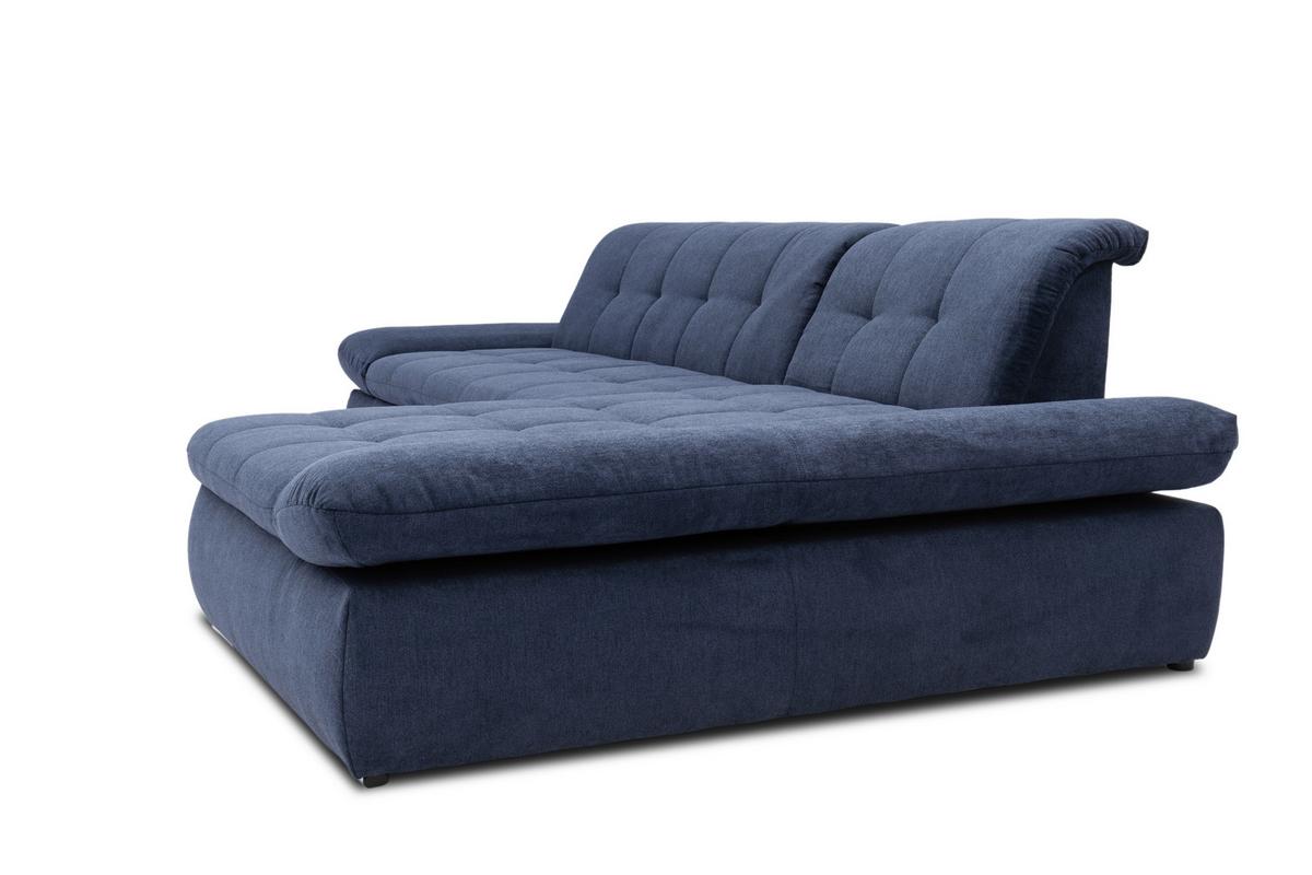 Ecksofa mit Armteilverstellung Moric Dunkelblau Mikrofaser - Chromfarben/Dunkelblau, KONVENTIONELL, Textil (300/172cm) - MID.YOU