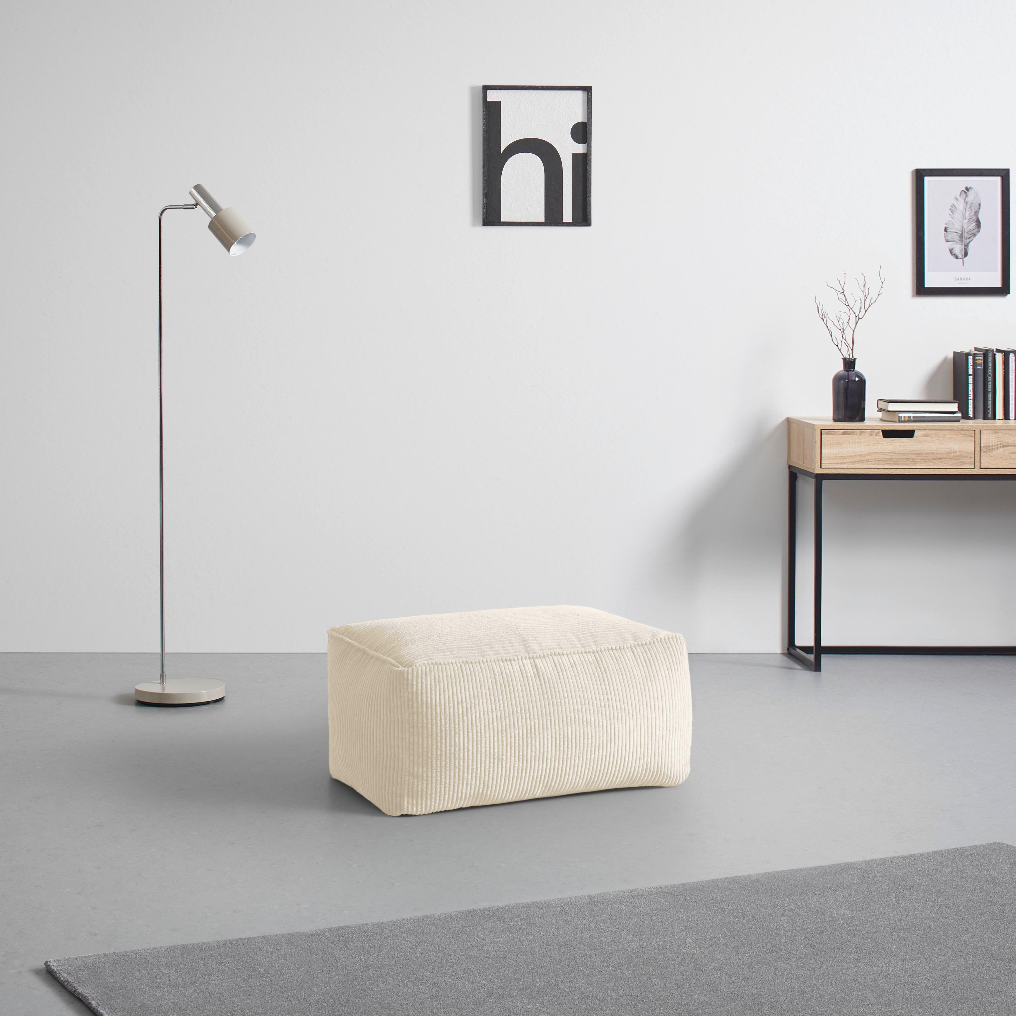 Taburetka CAROLINE, biely menčester, max. 80 kg - biela, Modern, textil (80/38/50cm) - Mömax