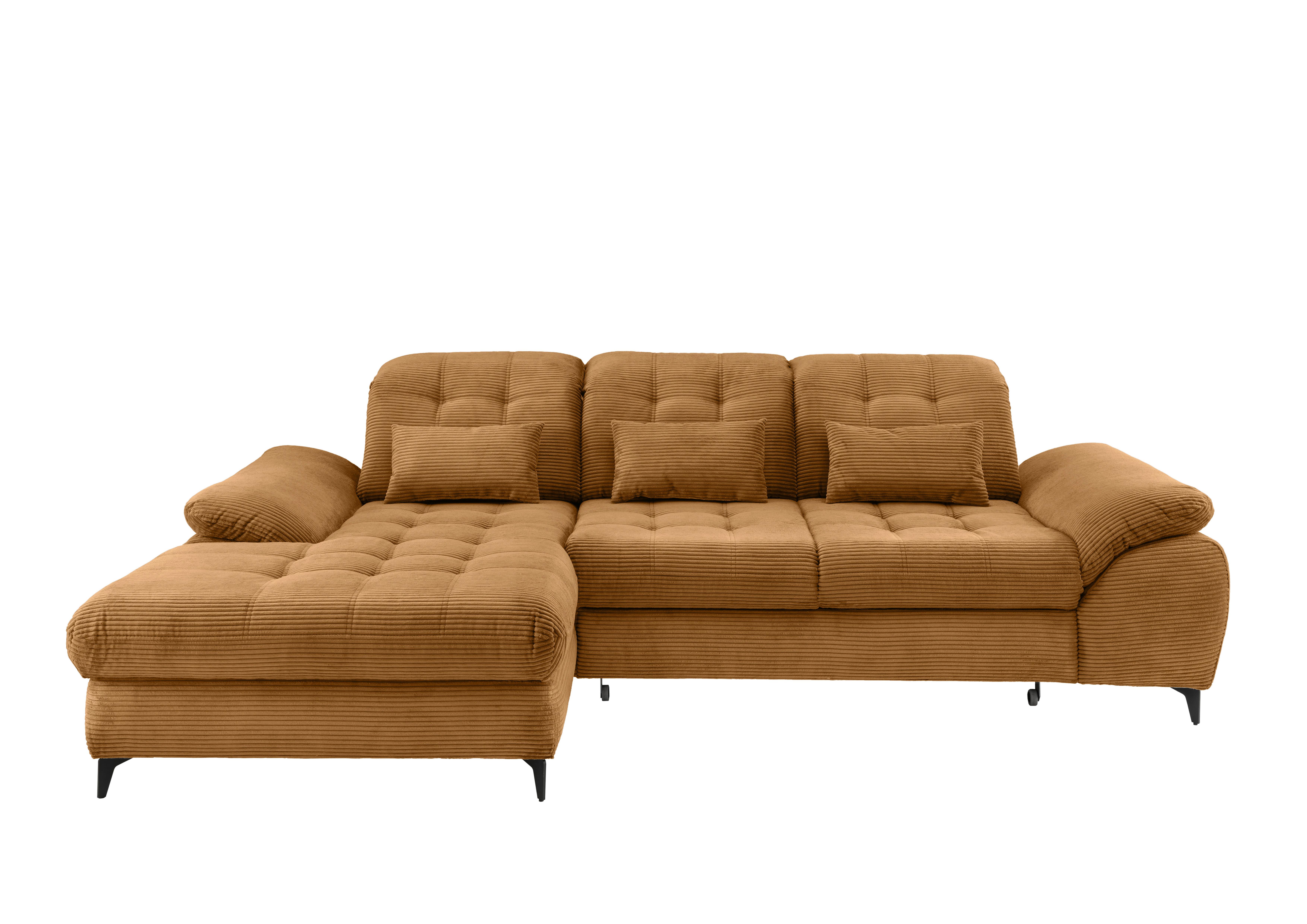 Eckschlafsofa Delphino Goldfarben S: 189x273 cm - Goldfarben/Schwarz, MODERN, Textil (189/273cm) - Livetastic