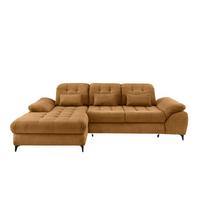 Eckschlafsofa Delphino Goldfarben S: 189x273 cm - Goldfarben/Schwarz, MODERN, Textil (189/273cm) - Livetastic
