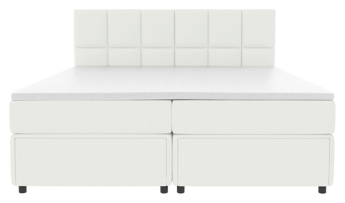 Boxspringbett Garda mit Topper 180x200 - Creme/Schwarz, KONVENTIONELL, Holzwerkstoff/Textil (180/200cm)