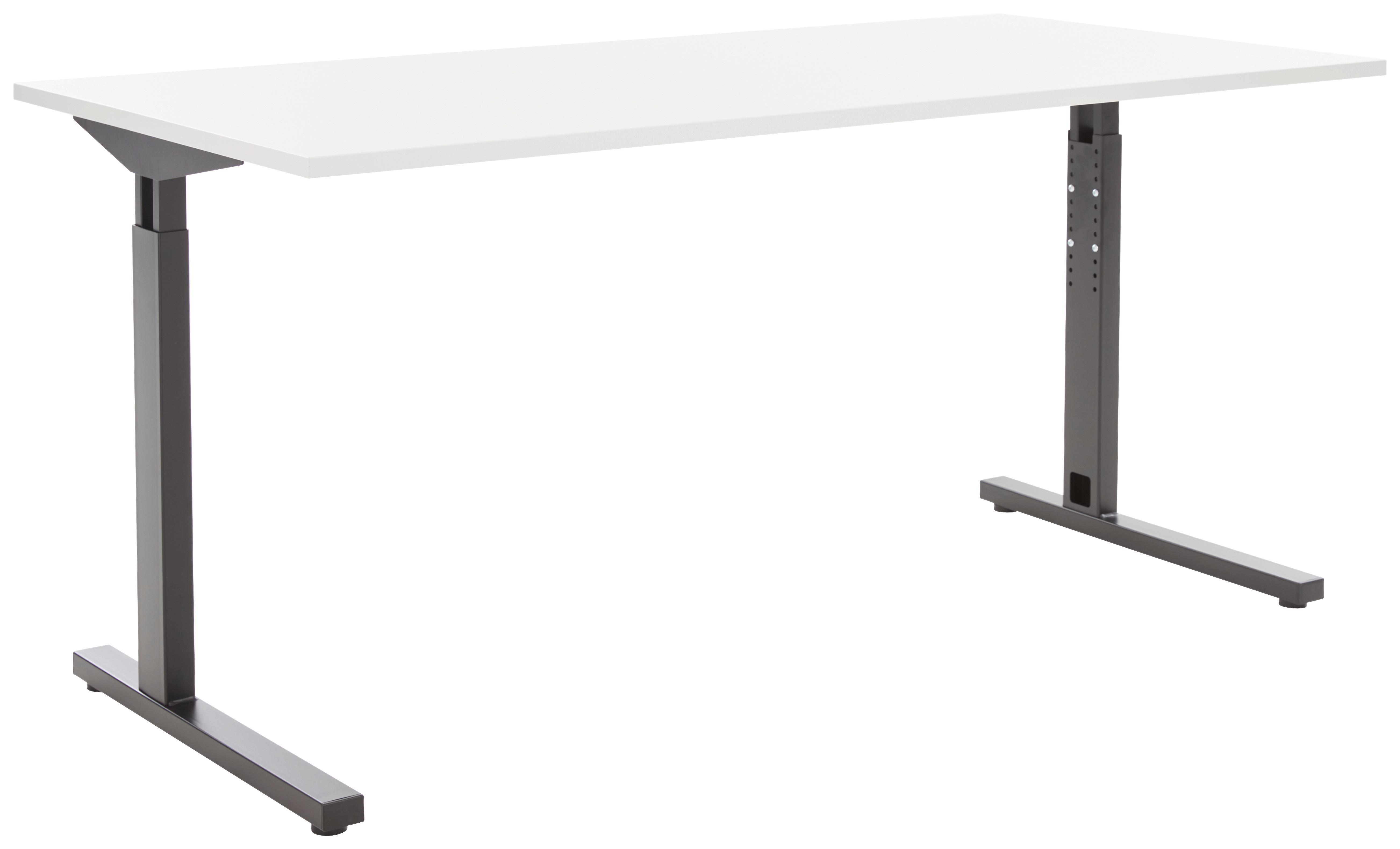 Schreibtisch Gw-Profi 2.0 - Hellgrau/Schwarz, MODERN, Holzwerkstoff/Metall (160/70-80/80cm) - Novel