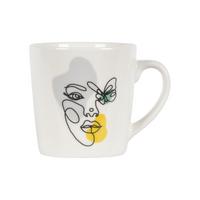 Kávésbögre Benett - világosszürke/sárga, Modern, kerámia (9/9cm) - Luca Bessoni