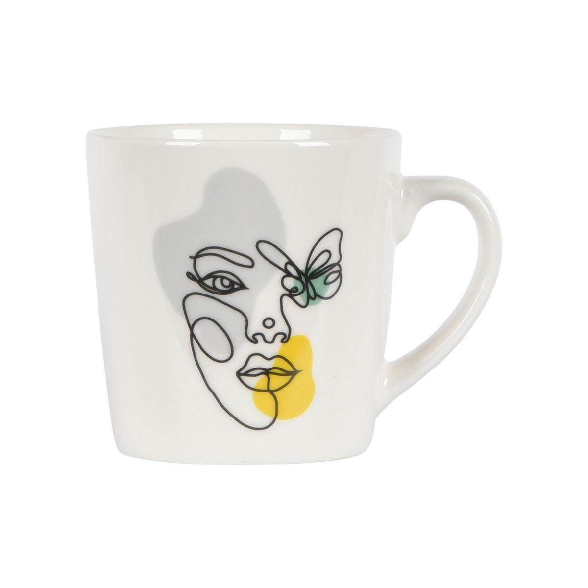 Kávésbögre Benett - világosszürke/sárga, Modern, kerámia (9/9cm) - Luca Bessoni