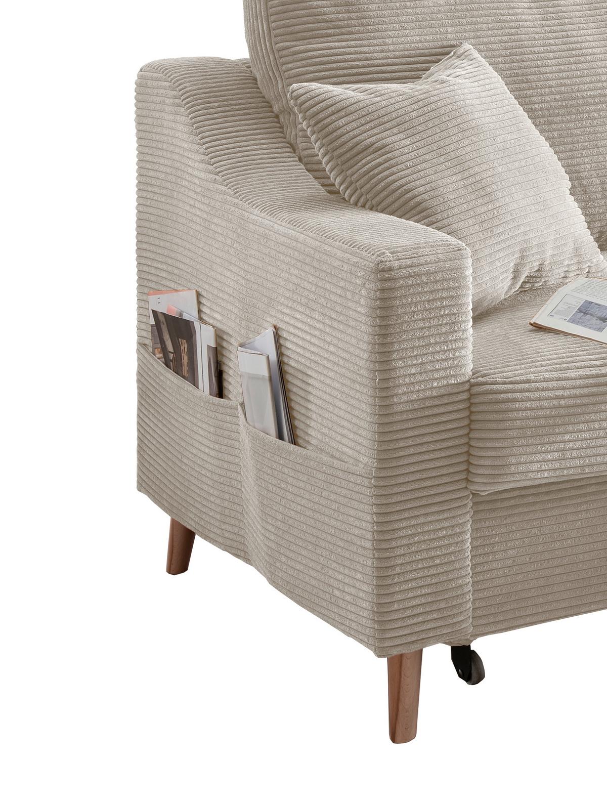 Ecksofa Valentina - Beige/Naturfarben, Design, Textil (228/150cm) - P & B