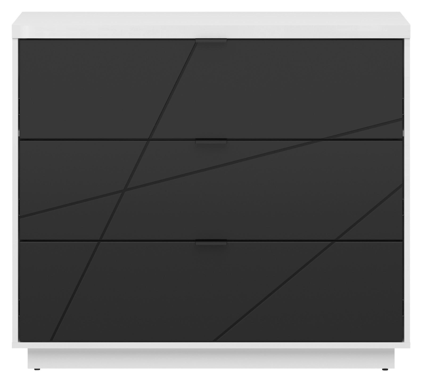 Kommode 106 Cm Forn, Schwarz/weiß - Schwarz/Weiß, MODERN, Holzwerkstoff (106/93/42,5cm) - MID.YOU