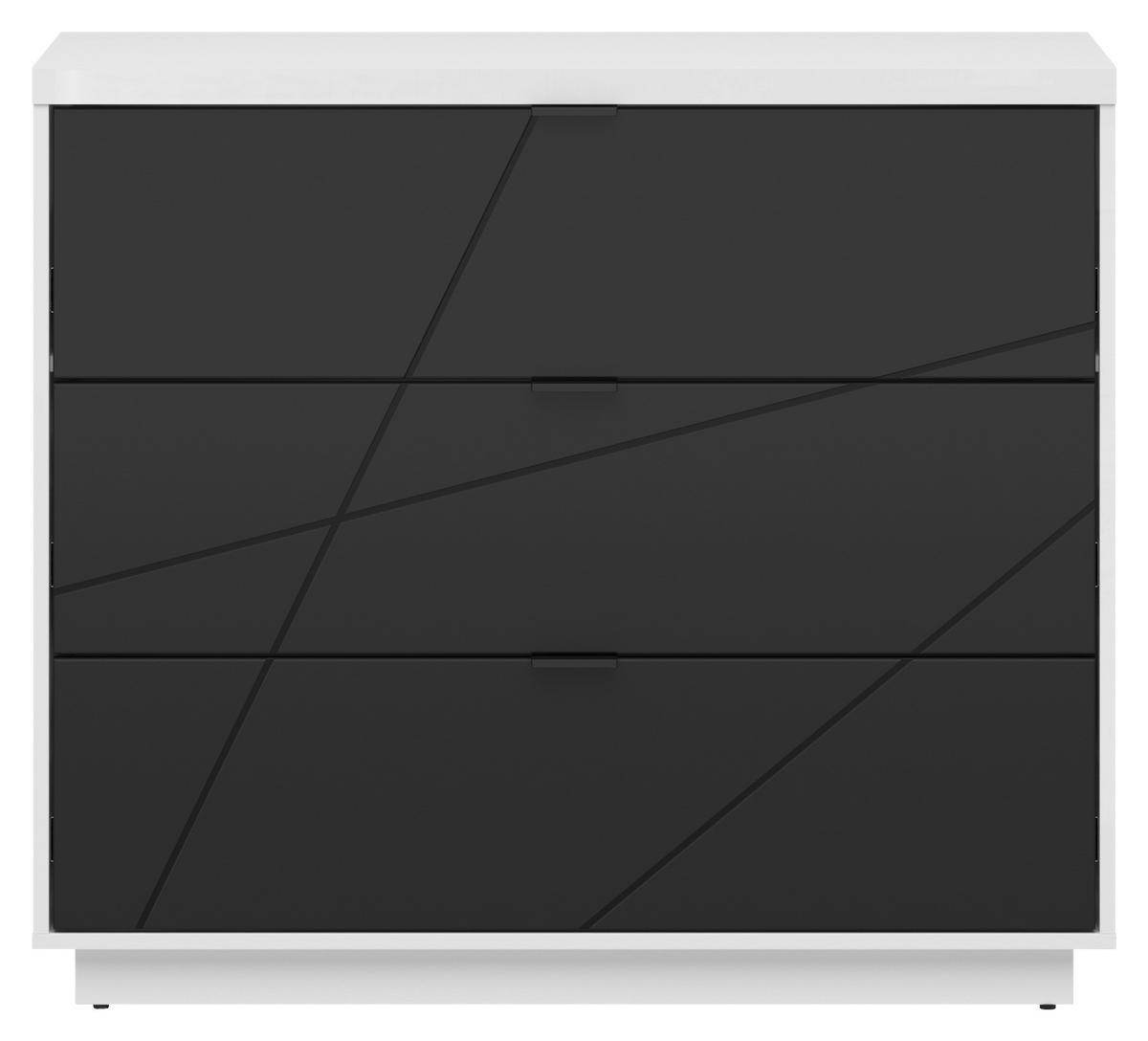 Kommode 106 Cm Forn, Schwarz/weiß - Schwarz/Weiß, MODERN, Holzwerkstoff (106/93/42,5cm) - MID.YOU