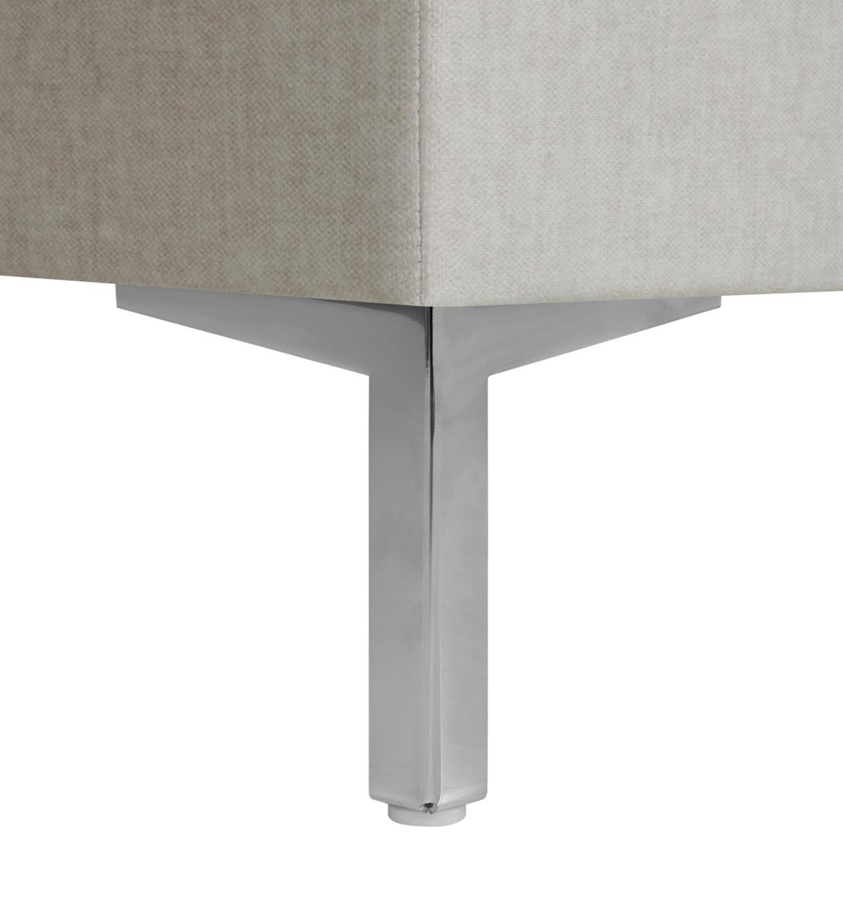 Boxspringbett Graz 140x200 cm Beige inkl. Topper - Beige/Alufarben, MODERN, Textil (140/200cm) - MID.YOU
