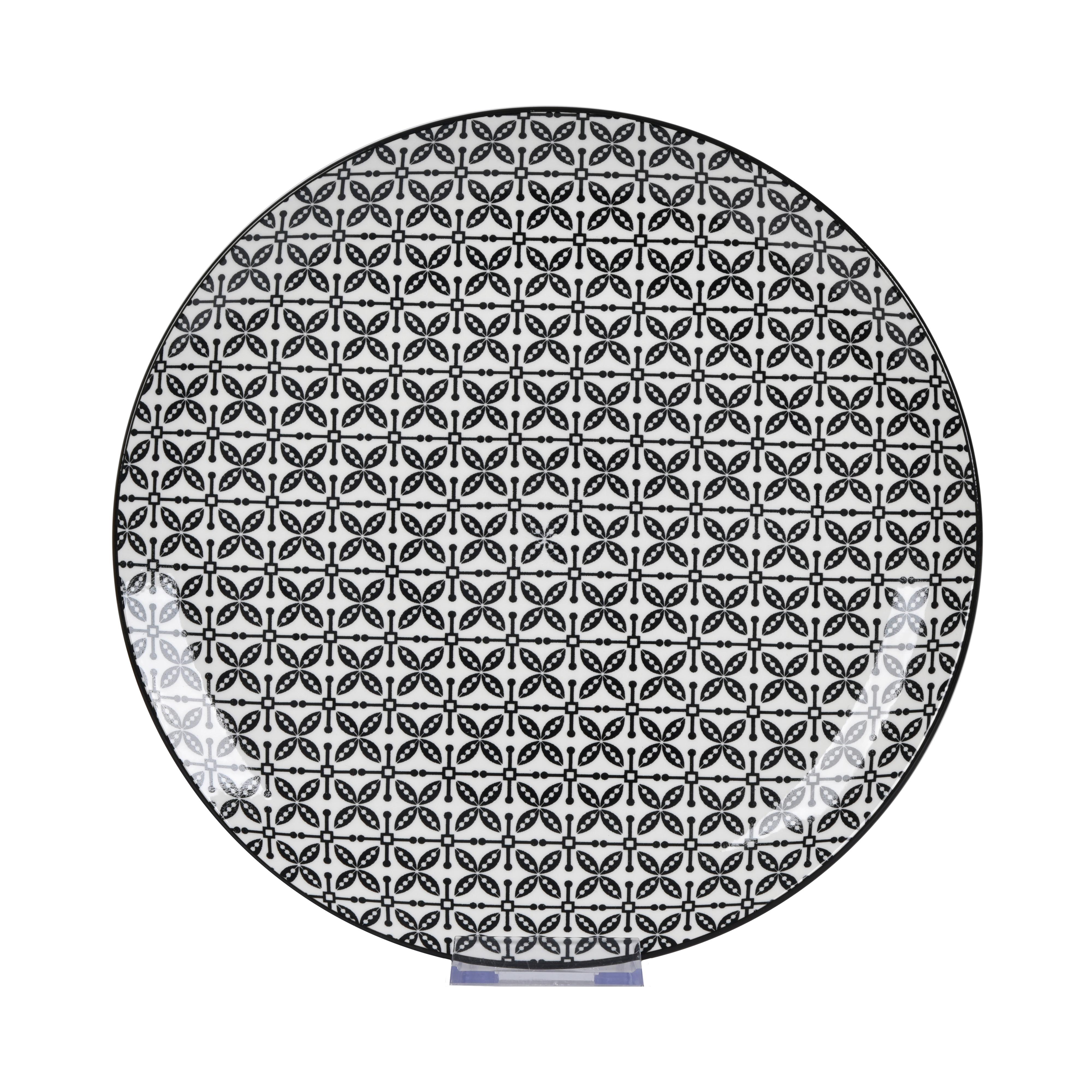 Plytký tanier SHIVA - čierna/biela, Lifestyle, keramika (27/2,5cm) - Mömax
