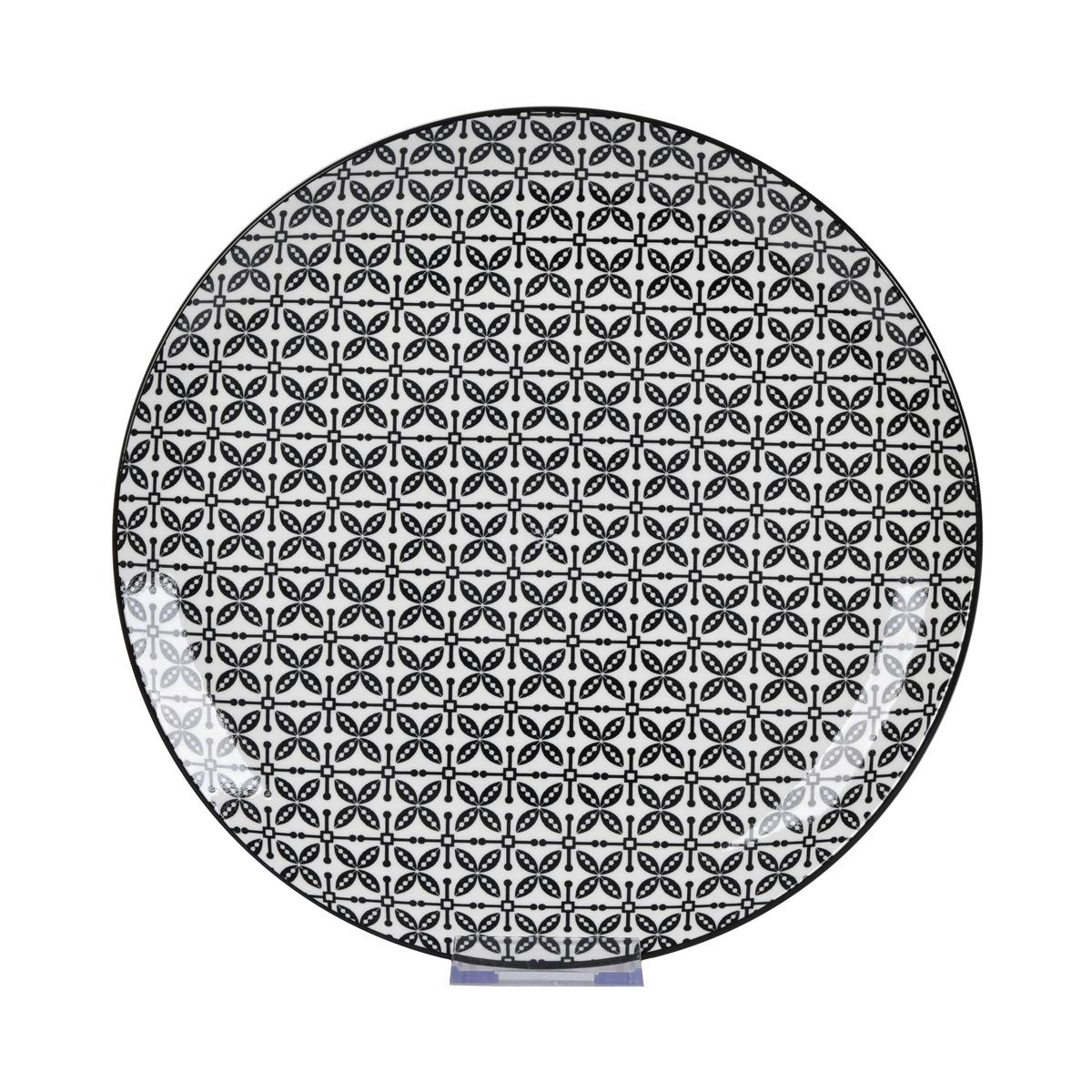 Mělký talíř SHIVA - bílá/černá, Lifestyle, keramika (27/2,5cm) - Mömax