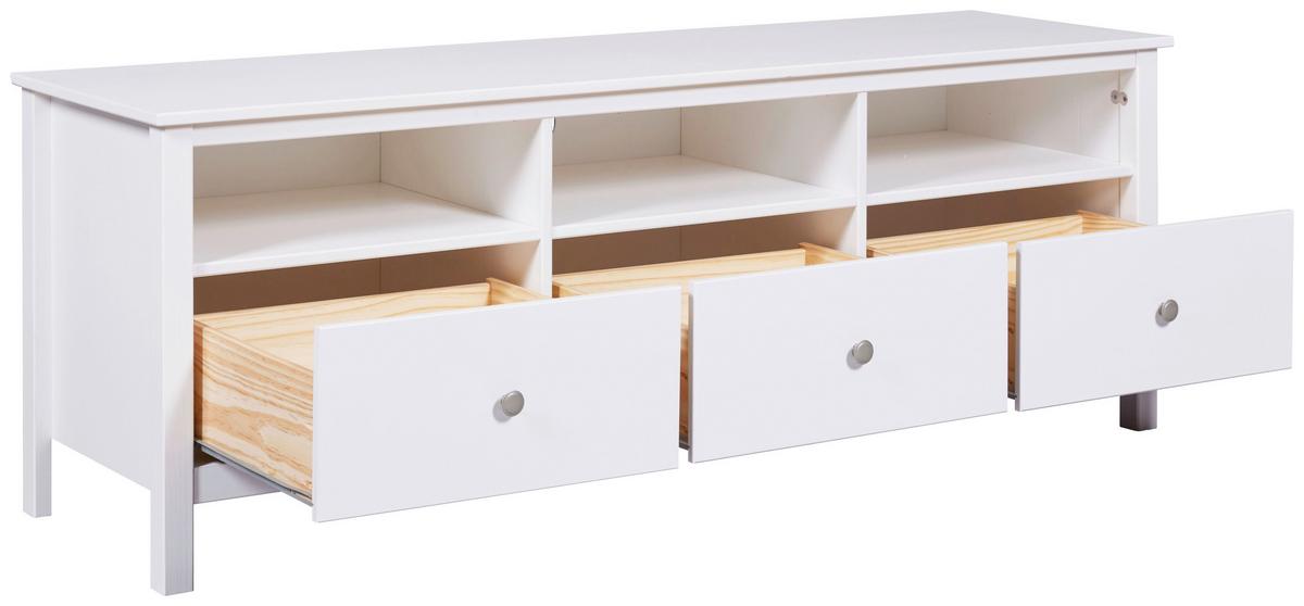 TV-Lowboard Chilly B: 160 cm Kiefer Massiv, Weiß - Weiß, Design, Holz (160/57/45cm) - Livetastic