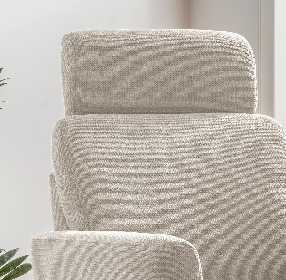 Relaxsessel Centrale T: 87-154 Cm, Beige - Beige/Schwarz, MODERN, Textil (77/105/87-154cm) - Livetastic