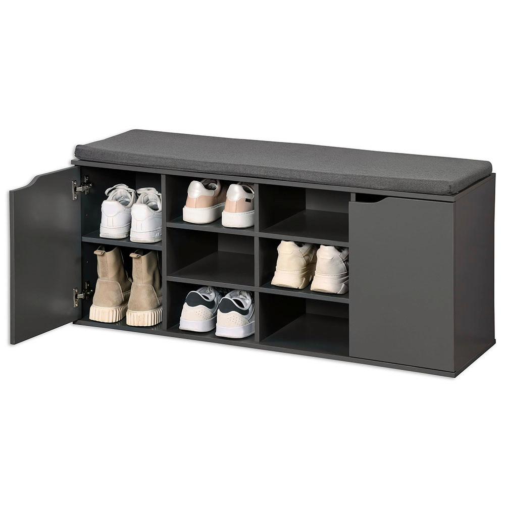 Schuhschrank Kesper Grau Holz Dekor B: 103 Cm - Grau, Basics, Holzwerkstoff/Textil (103/48/30,50cm) - Kesper
