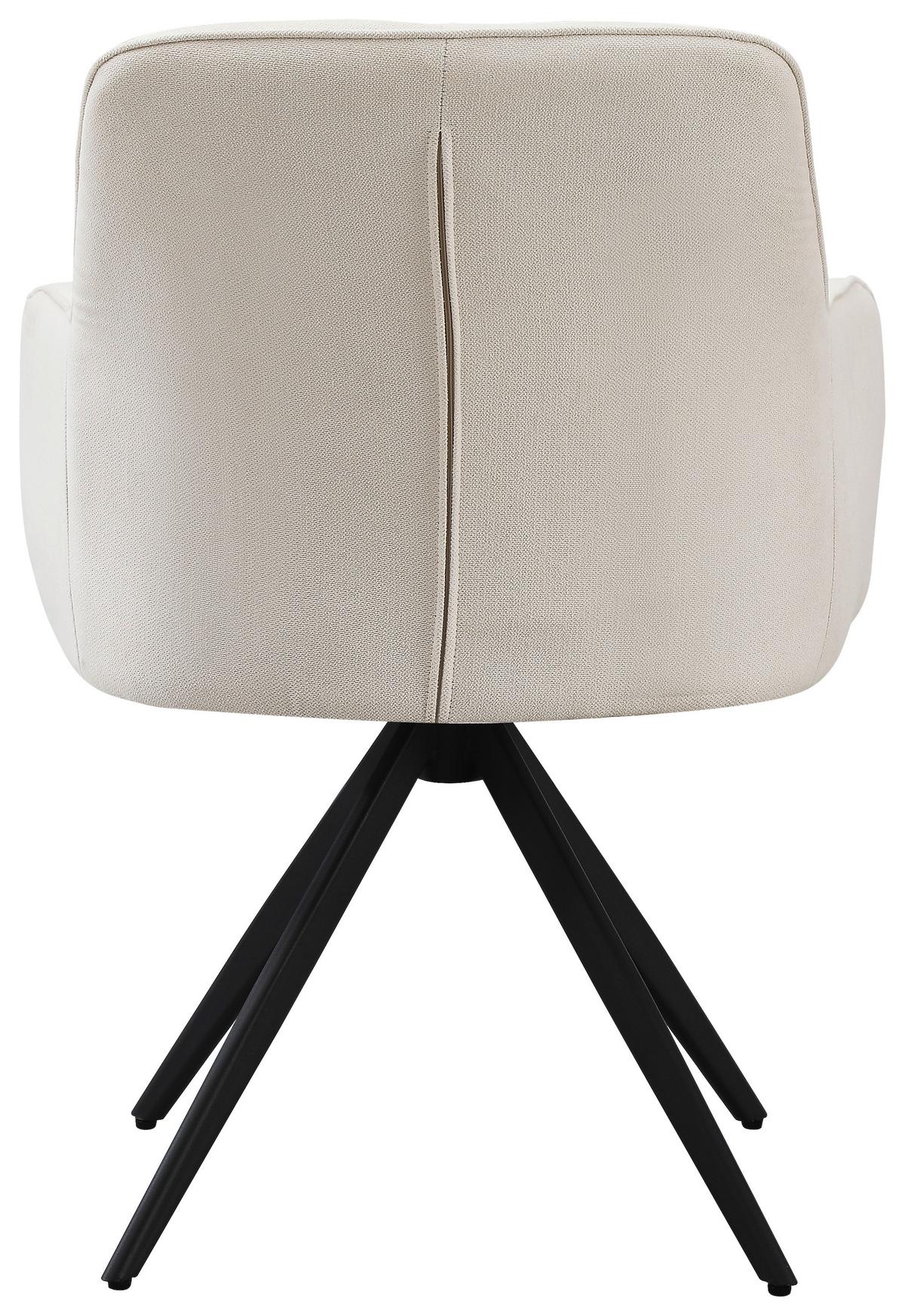 Armlehnstuhl Zwei Beige B: 62 cm - Beige/Schwarz, MODERN, Holz/Textil (62/83/62cm) - Livetastic