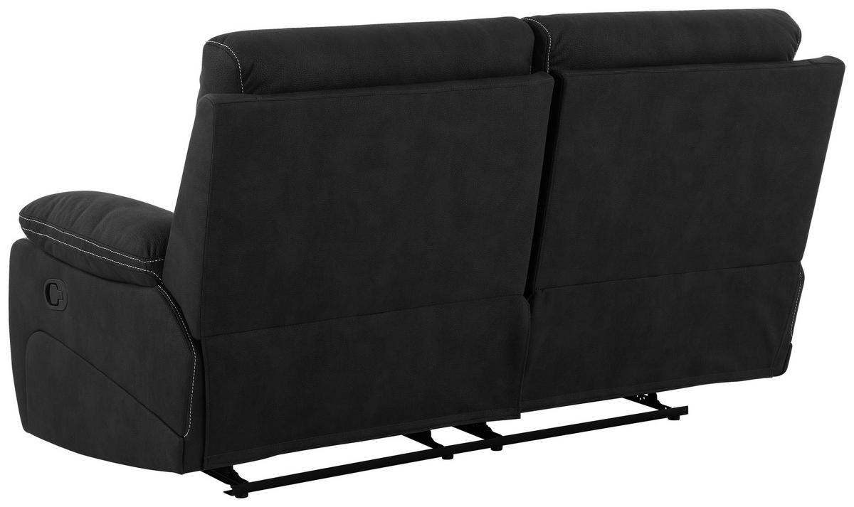 Dvojmiestna pohovka EMBER, čierna, s relaxačnou funkciou - čierna, Basics, kov/drevo (178/103/96cm) - Livetastic