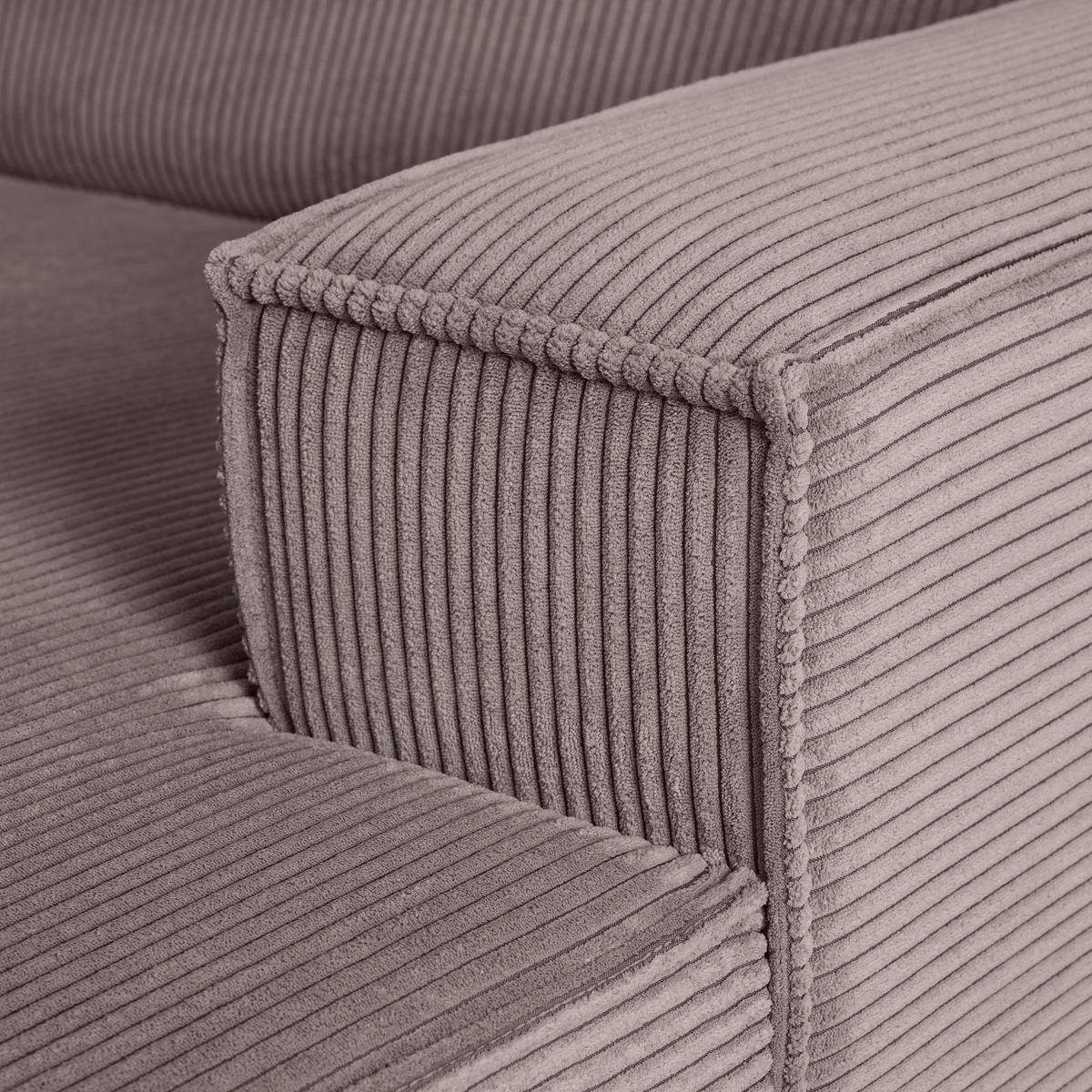 Rohová sedačka LOFT, pravá, sivohnedý menčester - sivohnedá/čierna, Modern, textil/plast (265/75/172cm) - Mömax