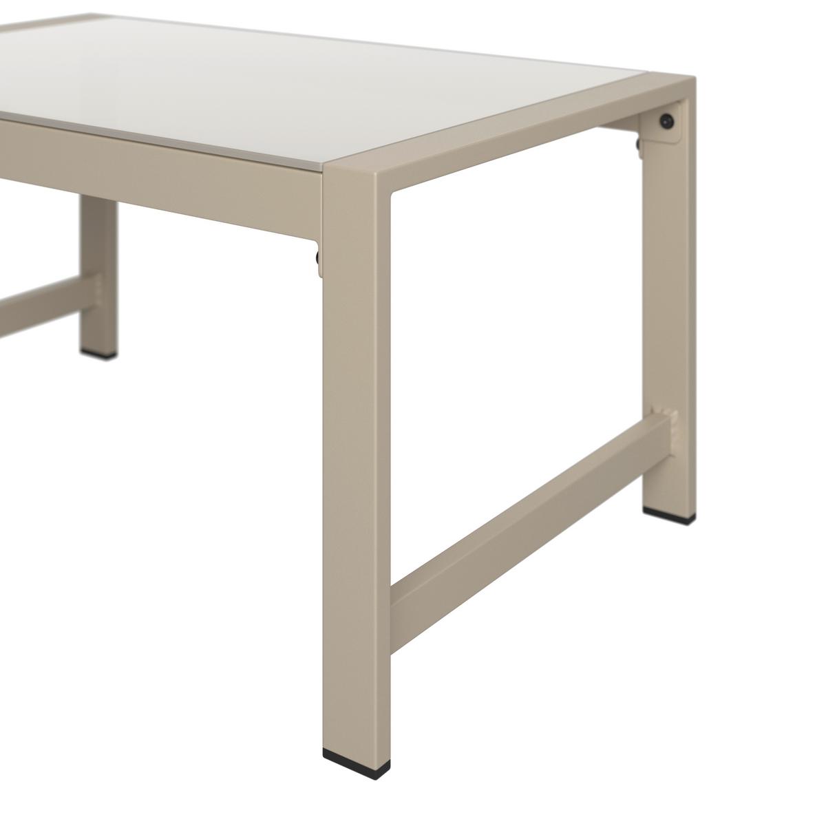 Loungegarnitur München - Beige/Hellgrau, MODERN, Glas/Textil (65/70/108cm) - Beldano