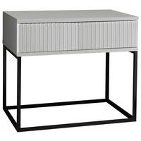 Noční stolek MARLE bílá - bílá/černá, Moderní, kov/kompozitní dřevo (60/52/38,5cm) - Hom`in