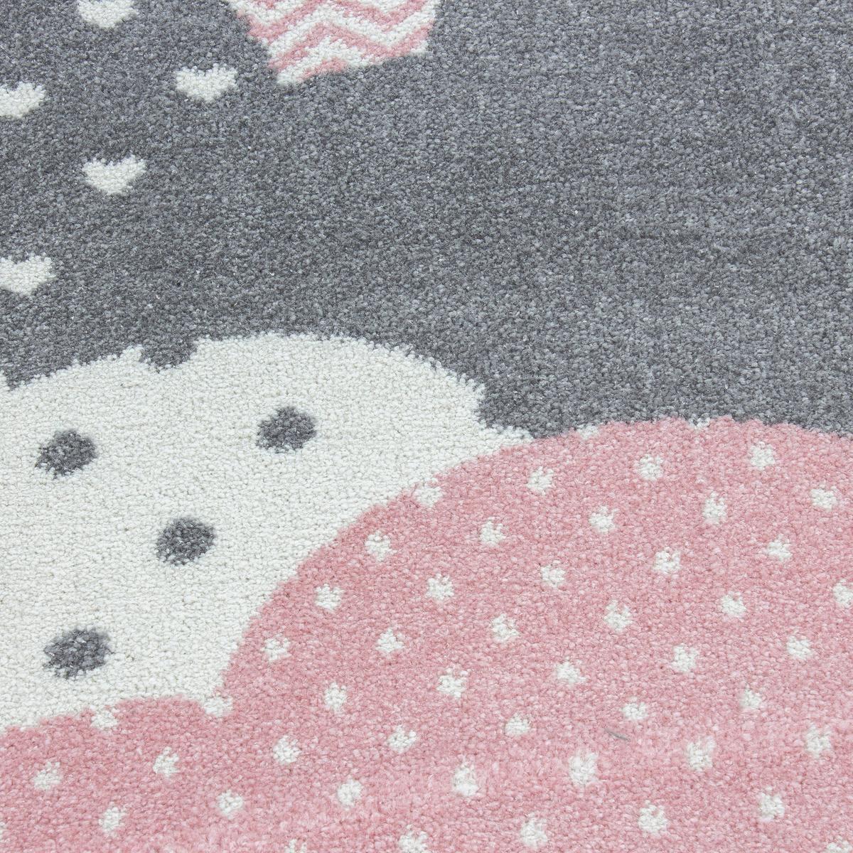 Kinderteppich Rund Wolken Pink Bambi ⌀ 120 cm - Pink, Trend, Textil (120cm) - Ben'n'jen