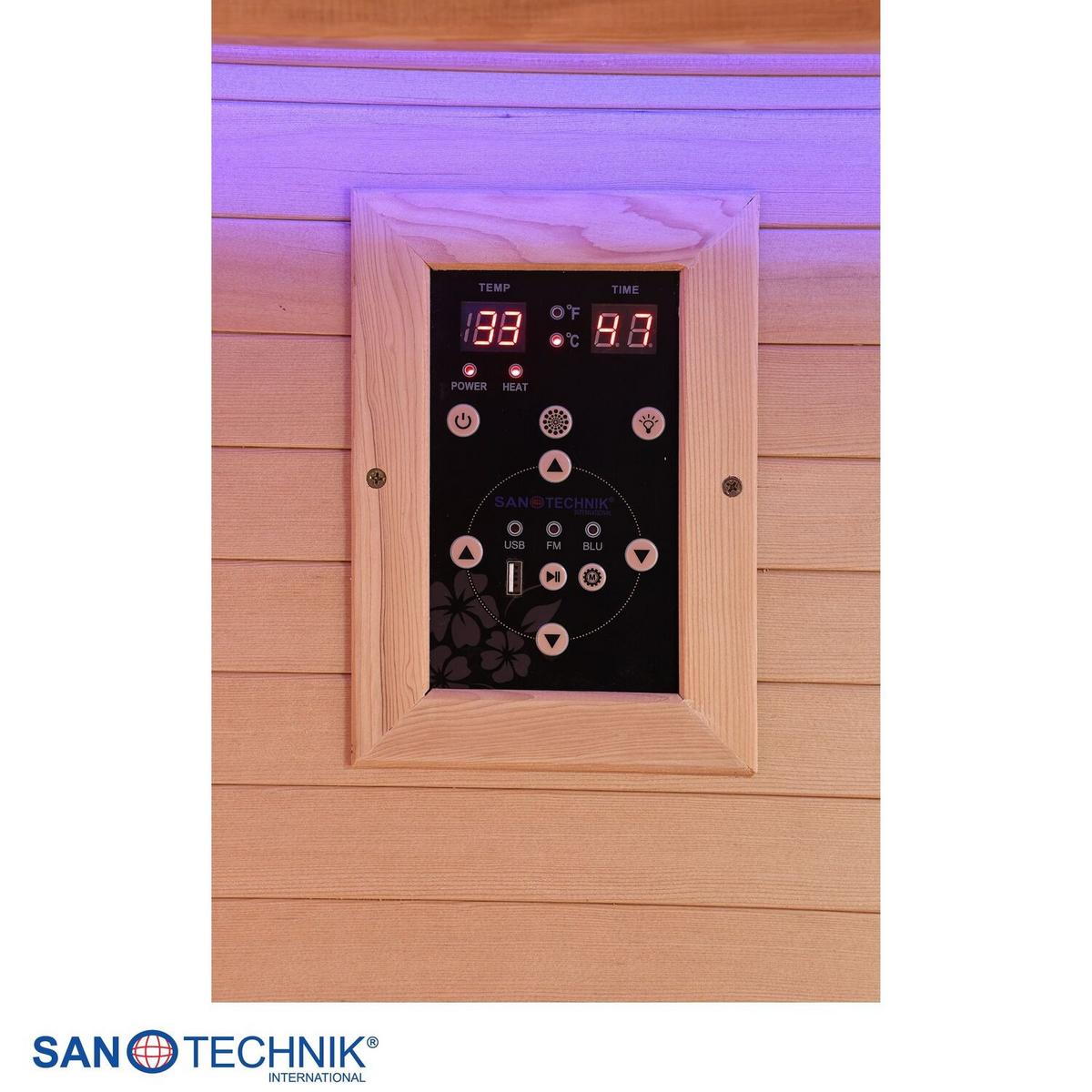 Infrarotkabine 3 Personen LBH: 150x120x200 - Naturfarben, KONVENTIONELL, Holz (150/120/200cm) - Sanotechnik