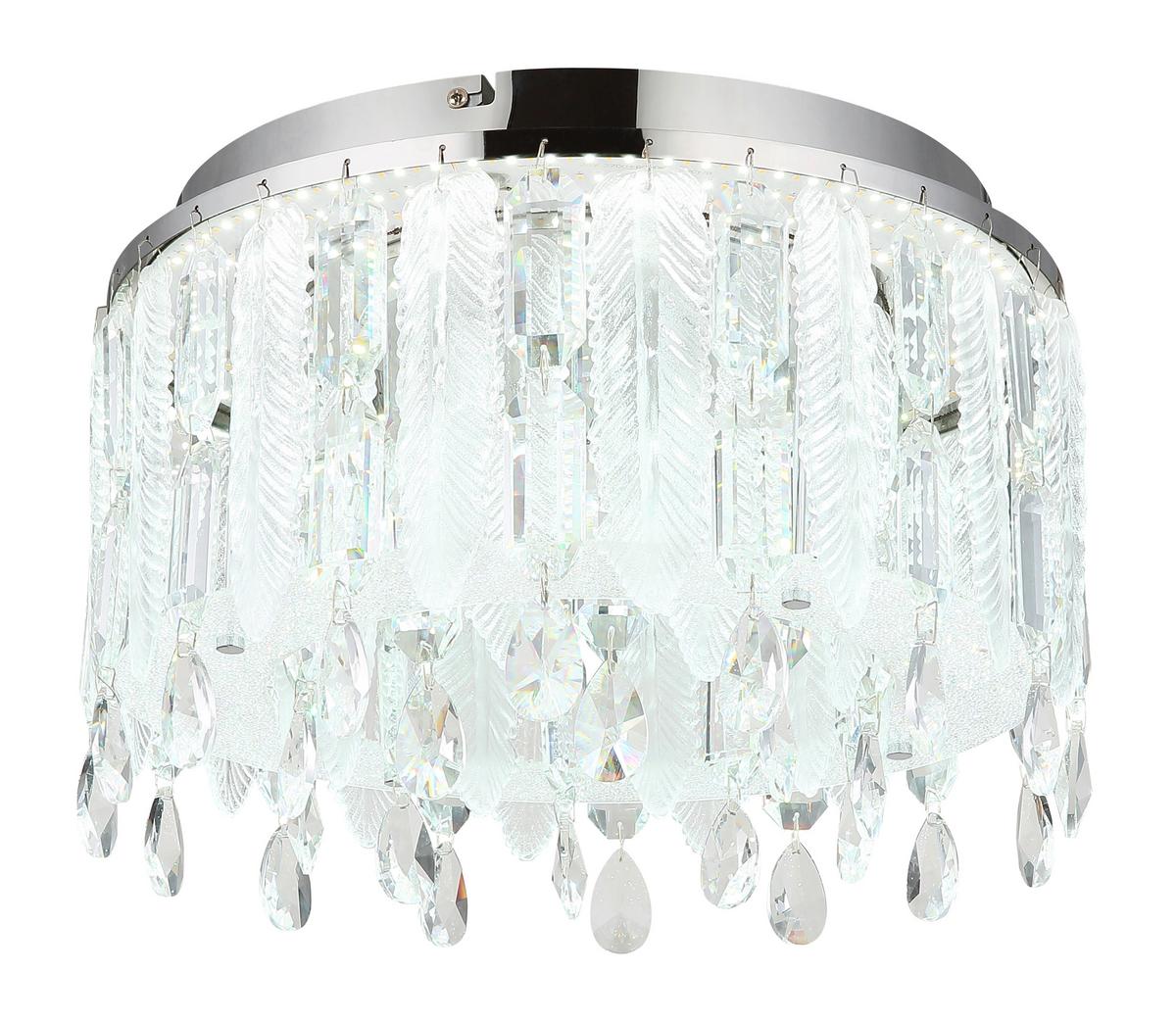 LED-Deckenleuchte 67176-38d - Klar/Chromfarben, KONVENTIONELL, Glas/Kunststoff (38/26cm) - Globo