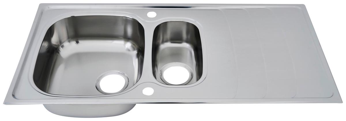 Spüle Respekta Edelstahl Bxt: 100x50 Cm - Edelstahlfarben, Trend, Metall (100/19/50cm) - Respekta