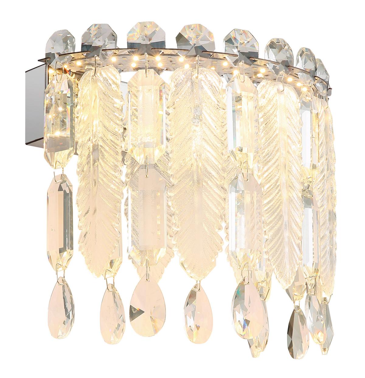 LED-Wandleuchte 67176-12w - Klar/Chromfarben, KONVENTIONELL, Glas/Metall (28/17/24,5cm) - Globo
