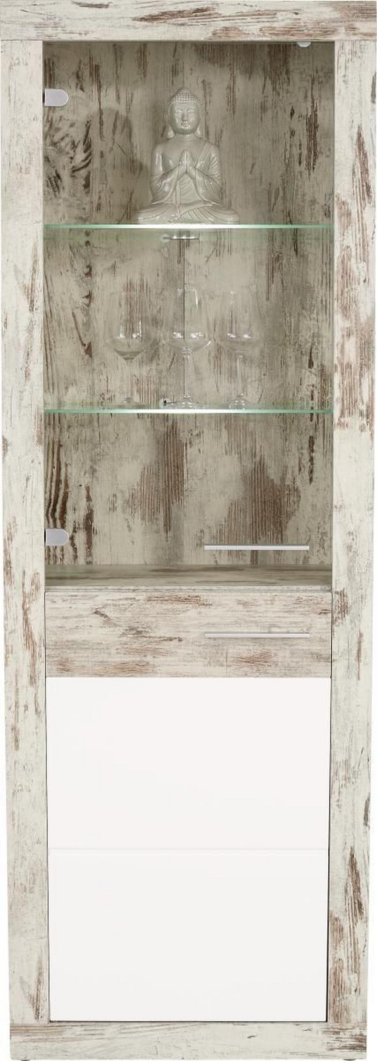 VITRÍNA MALTA - čierna/biela, Modern, kompozitné drevo/plast (63,9/196,6/34,9cm)